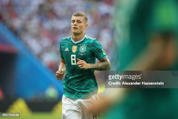 Toni Kroos of Germany looks on during the 2018 FIFA World Cup Russia group F match between Korea Republic and Germany at Kazan Arena on June 27, 2018...