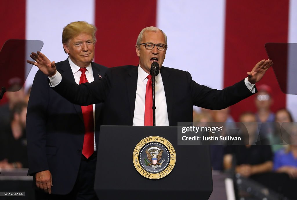 President Trump Holds Rally In Fargo, North Dakota