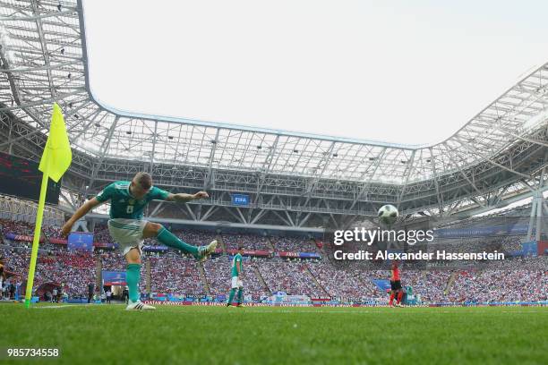 Toni Kroos of Germany looks on during the 2018 FIFA World Cup Russia group F match between Korea Republic and Germany at Kazan Arena on June 27, 2018...