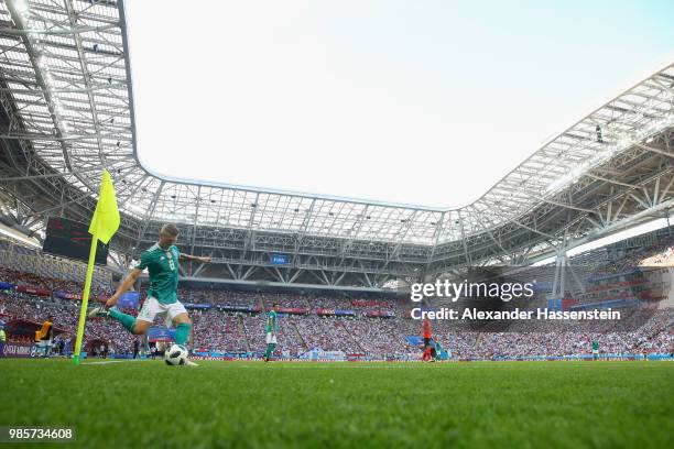 Toni Kroos of Germany looks on during the 2018 FIFA World Cup Russia group F match between Korea Republic and Germany at Kazan Arena on June 27, 2018...