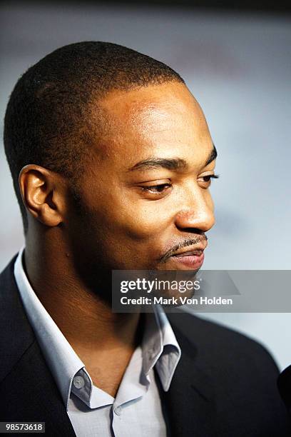 Actor Anthony Mackie attends the Cinema Society screening of "Multiple Sarcasms" at AMC Loews 19th Street on April 19, 2010 in New York City.