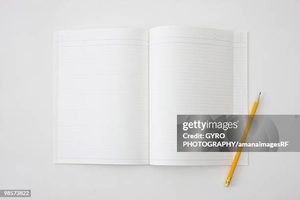 blank notebook and pencil - creative rf stock-fotos und bilder