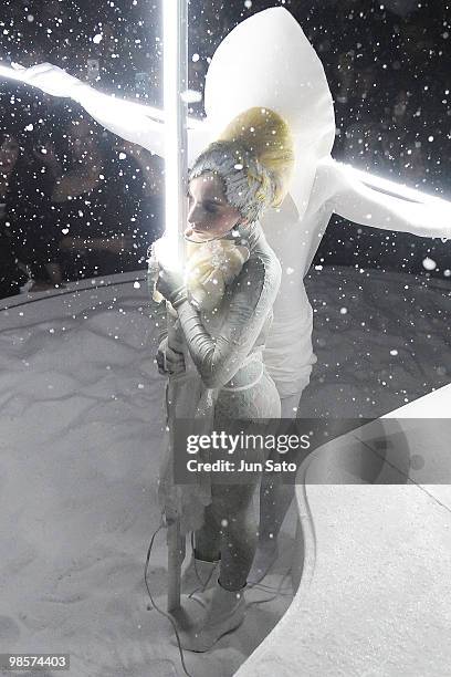 Singer Lady Gaga performs onstage during MAC 'Viva Glam' campaign at the Tabloid on April 20, 2010 in Tokyo, Japan.