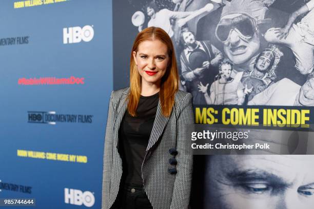Sarah Drew arrives to the Premiere Of HBO's "Robin Williams: Come Inside My Mind" at TCL Chinese 6 Theatres on June 27, 2018 in Hollywood, California.