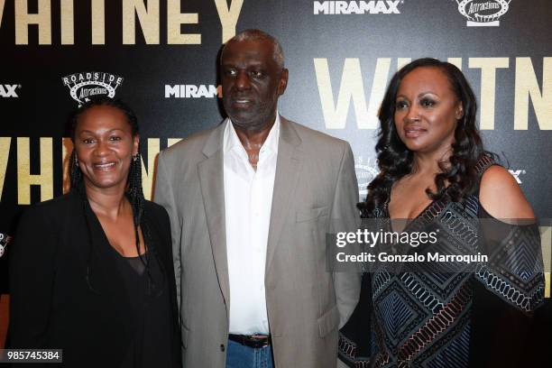 Donna Houston, Gary Houston and Pat Houston during the "Whitney" New York Screening - Arrivals at the Whitby Hotel on June 27, 2018 in New York City.