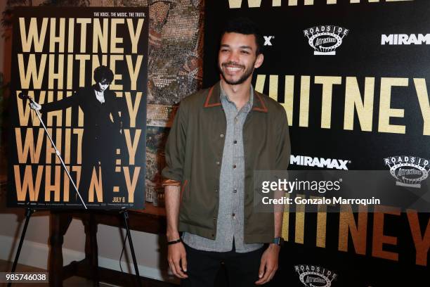 Justice Smith during the "Whitney" New York Screening - Arrivals at the Whitby Hotel on June 27, 2018 in New York City.