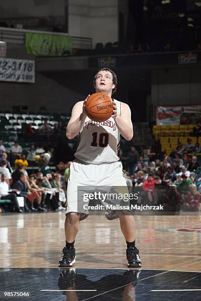 Kevin Kruger of the Utah Flash makes a free throw during the game against the Reno Bighorns at McKay Events Center on March 05, 2010 in Orem, Utah....