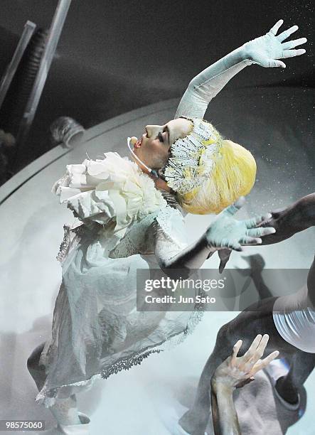 Singer Lady Gaga performs onstage during MAC 'Viva Glam' campaign at the Tabloid on April 20, 2010 in Tokyo, Japan.