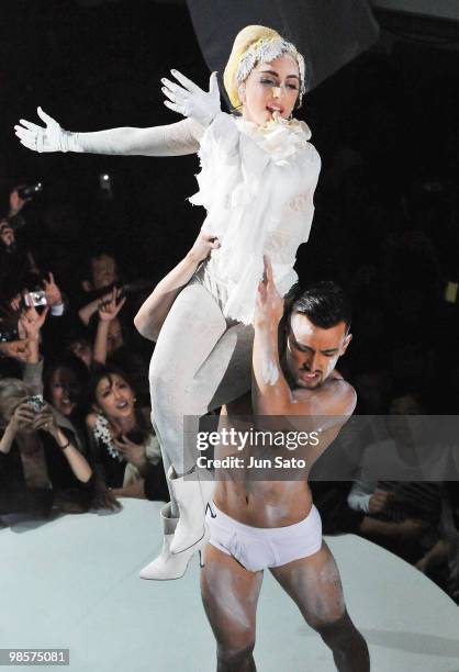 Singer Lady Gaga performs onstage during MAC 'Viva Glam' campaign at the Tabloid on April 20, 2010 in Tokyo, Japan.