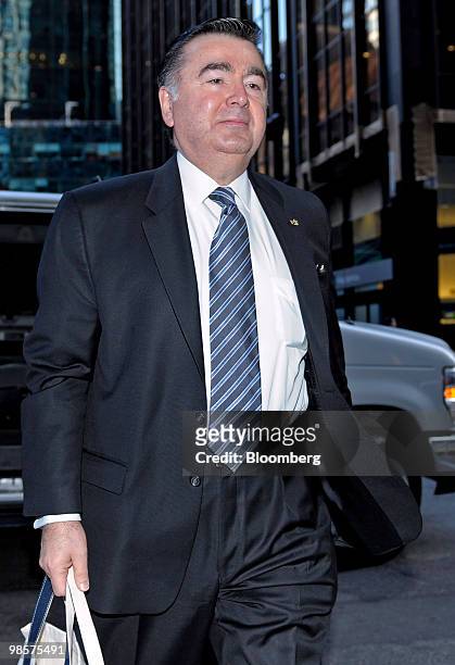 Anthony Santomero, former senior advisor for McKinsey & Co. And a member of the board of Citigroup Inc., arrives for Citigroup's annual shareholders...