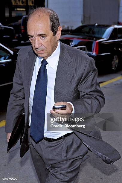 Alain Belda, chairman of Alcoa Inc. And member of the board of Citigroup Inc., arrives for Citigroup's annual shareholders meeting at the Hilton...