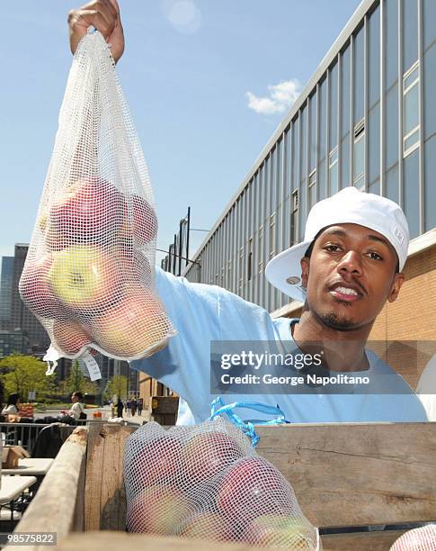 Actor Nick Cannon attends Nick Cannon, PepsiCo & Feeding America day of service at City Harvest at Pier 40 on April 20, 2010 in New YorkCity.