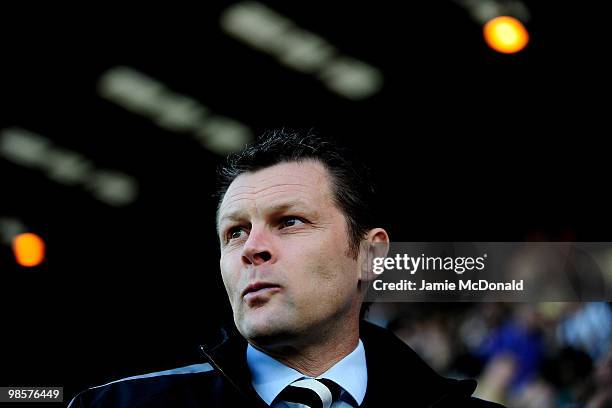 Manager of Notts County Steve Cotterill looks on during the Coca Cola League 2 match between Notts County and Rochdale at the Meadow Lane Stadium on...