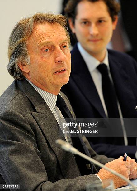 Fiat Chairman Luca Cordero di Montezemolo speaks during a news conference confirming that he was stepping down from his post and said he would now...