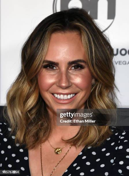 Entertainment Tonight correspondent Keltie Knight attends the grand opening of the "Gwen Stefani - Just a Girl" residency at Planet Hollywood Resort...