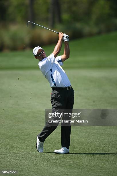 Cameron Percy hits a shot during the third round of the Shell Houston Open at Redstone Golf Club on April 3, 2010 in Humble, Texas.