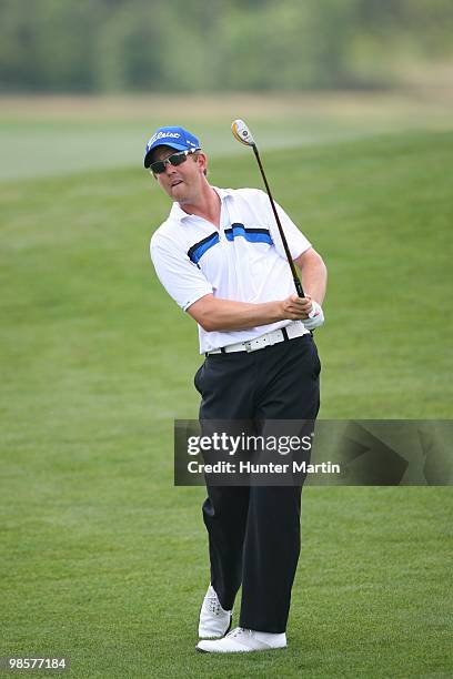 Bryce Molder hits a shot during the final round of the Shell Houston Open at Redstone Golf Club on April 4, 2010 in Humble, Texas.