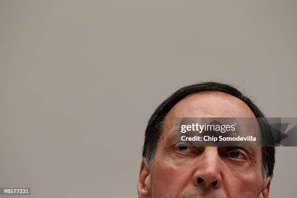 Former Lehman Brothers Chairman and Chief Executive Officer Richard Fuld testifies before the House Financial Services Committee about the collapse...