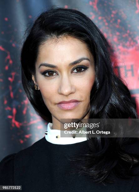 Janina Gavankar attends the Academy Of Science Fiction, Fantasy & Horror Films' 44th Annual Saturn Awards at The Castaway on June 27, 2018 in...