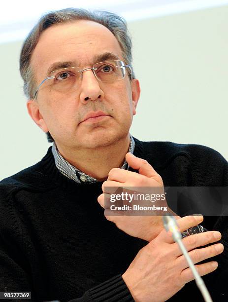 Sergio Marchionne, chief executive officer of Fiat SpA, listens during a news conference in Turin, Italy, on Tuesday, April 20, 2010. Fiat SpA named...