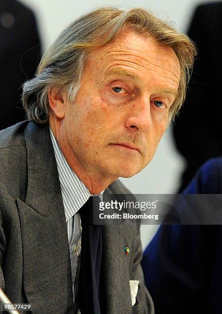 Luca Cordero di Montezemolo, chairman of Fiat SpA, listens during a news conference in Turin, Italy, on Tuesday, April 20, 2010. Fiat SpA named...
