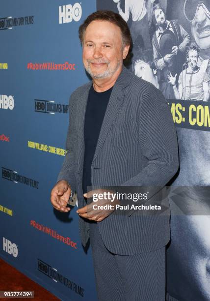 Actor Billy Crystal attends the premiere of "Robin Williams: Come Inside My Mind" from HBO Documentary Films' at the TCL Chinese Theatre IMAX on June...