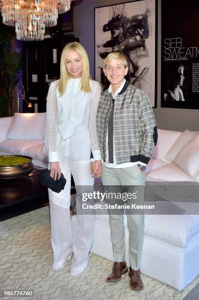 Portia de Rossi and Ellen DeGeneres attend GENERAL PUBLIC x RH Celebration at Restoration Hardware on June 27, 2018 in Los Angeles, California.