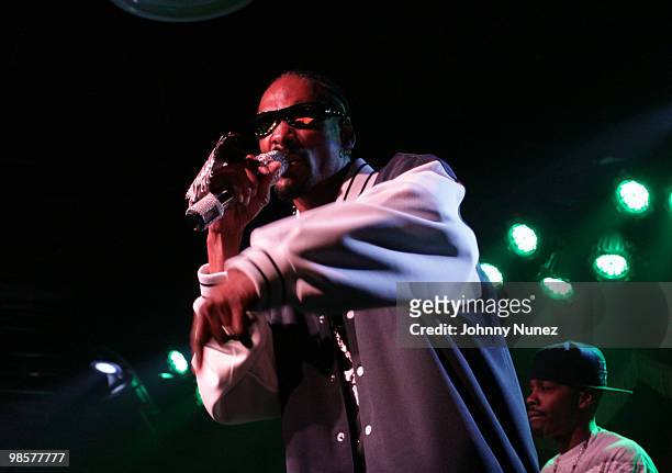 Snoop Dogg performs at Brooklyn Bowl on April 19, 2010 in the Brooklyn Borough of New York City.