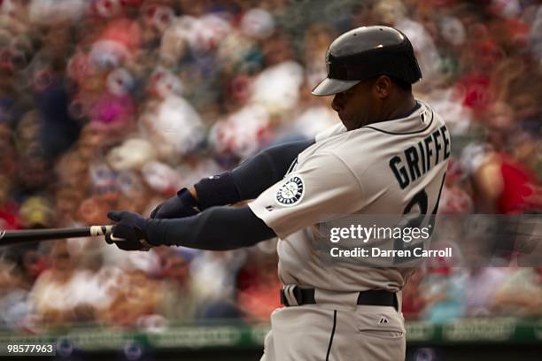 Seattle Mariners Ken Griffey Jr. In action, at bat vs Texas Rangers. Arlington, TX 4/11/2010 CREDIT: Darren Carroll