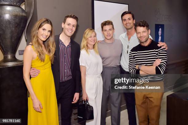 Elizabeth Chambers, guest, Ellen Pompeo, Jeremiah Brent, guest and Nate Berkus attend GENERAL PUBLIC x RH Celebration at Restoration Hardware on June...