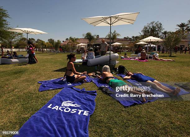 General view of the LACOSTE Pool Party during the 2010 Coachella Valley Music & Arts Festival on April 18, 2010 in Indio, California.