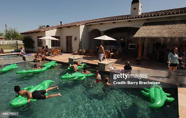 General view of the LACOSTE Pool Party during the 2010 Coachella Valley Music & Arts Festival on April 18, 2010 in Indio, California.