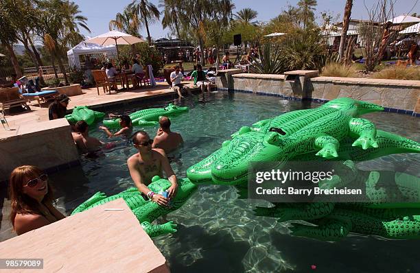 General view of the LACOSTE Pool Party during the 2010 Coachella Valley Music & Arts Festival on April 18, 2010 in Indio, California.