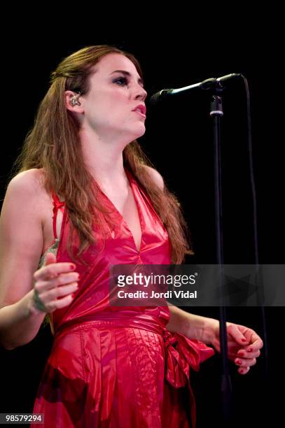 Leonor Watling of Marlango performs on stage at Gran Teatre Del Liceu on April 20, 2010 in Barcelona, Spain.