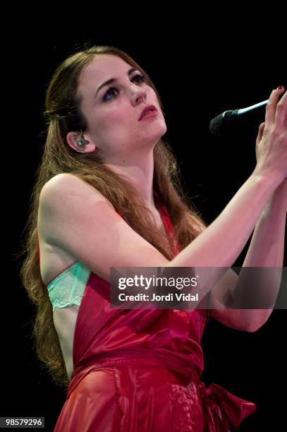 Leonor Watling of Marlango performs on stage at Gran Teatre Del Liceu on April 20, 2010 in Barcelona, Spain.