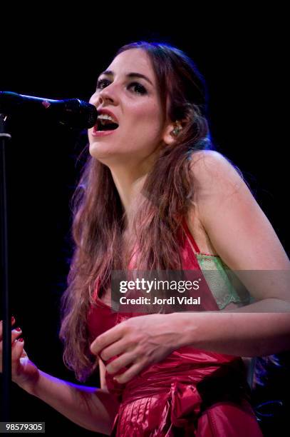 Leonor Watling of Marlango performs on stage at Gran Teatre Del Liceu on April 20, 2010 in Barcelona, Spain.