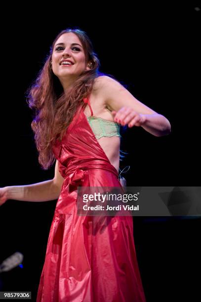 Leonor Watling of Marlango performs on stage at Gran Teatre Del Liceu on April 20, 2010 in Barcelona, Spain.