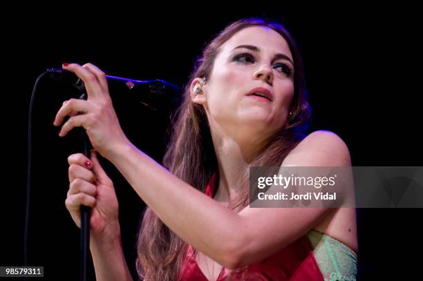 Leonor Watling of Marlango performs on stage at Gran Teatre Del Liceu on April 20, 2010 in Barcelona, Spain.