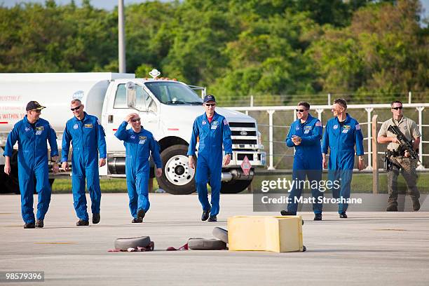 ZCAPE CANAVERAL, FL Space Shuttle Atlantis Commander Ken Ham , Pilot Tony Antonelli, Mission Specialists Garrett Reisman and Michael Good, Steve...