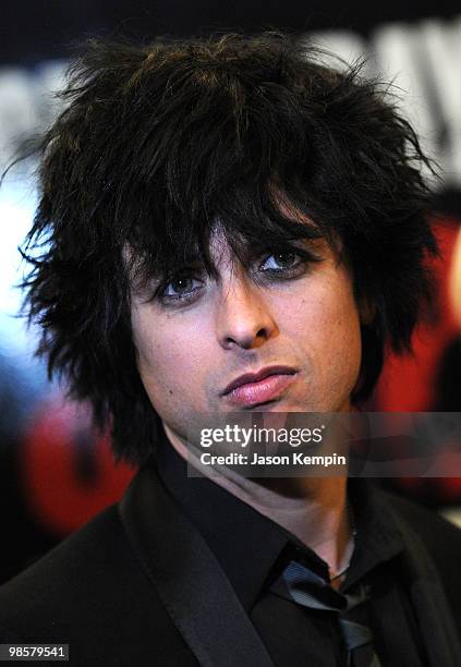 Musician Billie Joe Armstrong of Green Day attends the Broadway Opening of "American Idiot" at the St. James Theatre on April 20, 2010 in New York...
