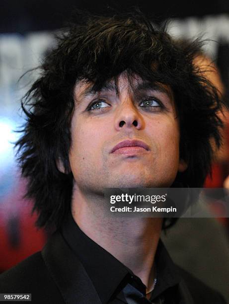 Musician Billie Joe Armstrong of Green Day attends the Broadway Opening of "American Idiot" at the St. James Theatre on April 20, 2010 in New York...