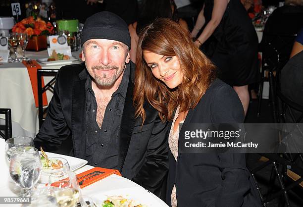 The Edge of U2 and model Helena Christensen attend the Food Bank for New York City's 8th Annual Can-Do Awards dinner at Abigail Kirsch�s Pier Sixty...