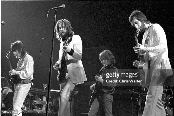 Eric Clapton at his Rainbow Theatre comeback concert, with Ron Wood, Ric Grech and Pete Townshend, January 1973