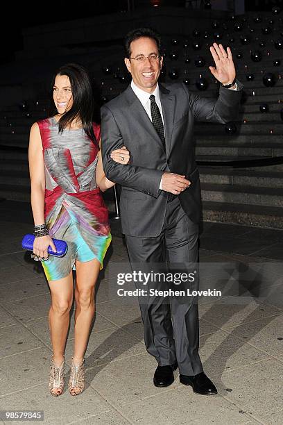 Actor Jerry Seinfeld and wife Jessica Seinfeld attend the Vanity Fair party before the 2010 Tribeca Film Festival at the New York State Supreme Court...