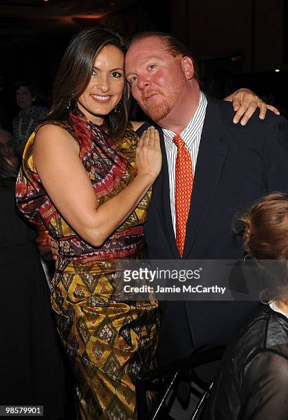 Actress Mariska Hargitay and Chef Mario Batali attend the Food Bank for New York City's 8th Annual Can-Do Awards dinner at Abigail Kirsch�s Pier...