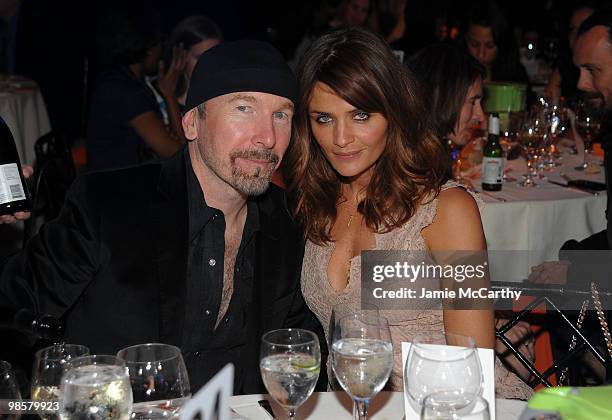 The Edge of U2 and model Helena Christensen attend the Food Bank for New York City's 8th Annual Can-Do Awards dinner at Abigail Kirsch�s Pier Sixty...