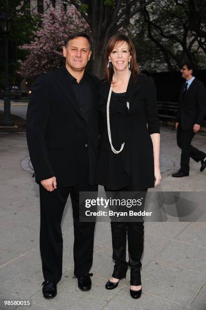Tribeca Film Festival co-founders Craig Hatkoff and Jane Rosenthal attend the Vanity Fair party before the 2010 Tribeca Film Festival at the New York...
