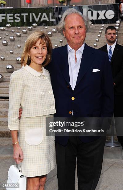 Vanity Fair editor Graydon Carter and wife Anna Scott Carter attend the Vanity Fair Party during the 9th Annual Tribeca Film Festival at the New York...