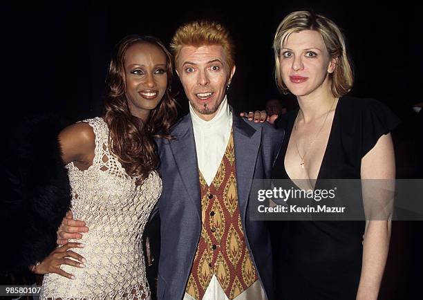 Iman, David Bowie and Courtney Love