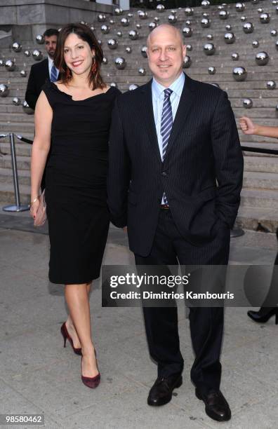 Personality/chef Tom Colicchio and Lori Silverbush attend the Vanity Fair Party during the 9th Annual Tribeca Film Festival at the New York State...